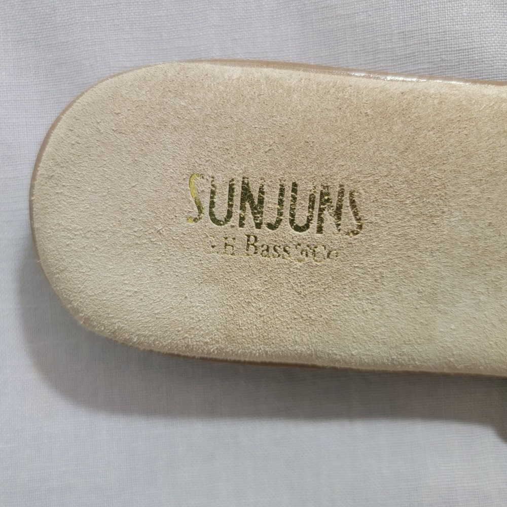 G.H. Bass Sunjuns Sharon Gold Silver Slide Thong Flip Flop Sandals sz 9M - Picture 3 of 15